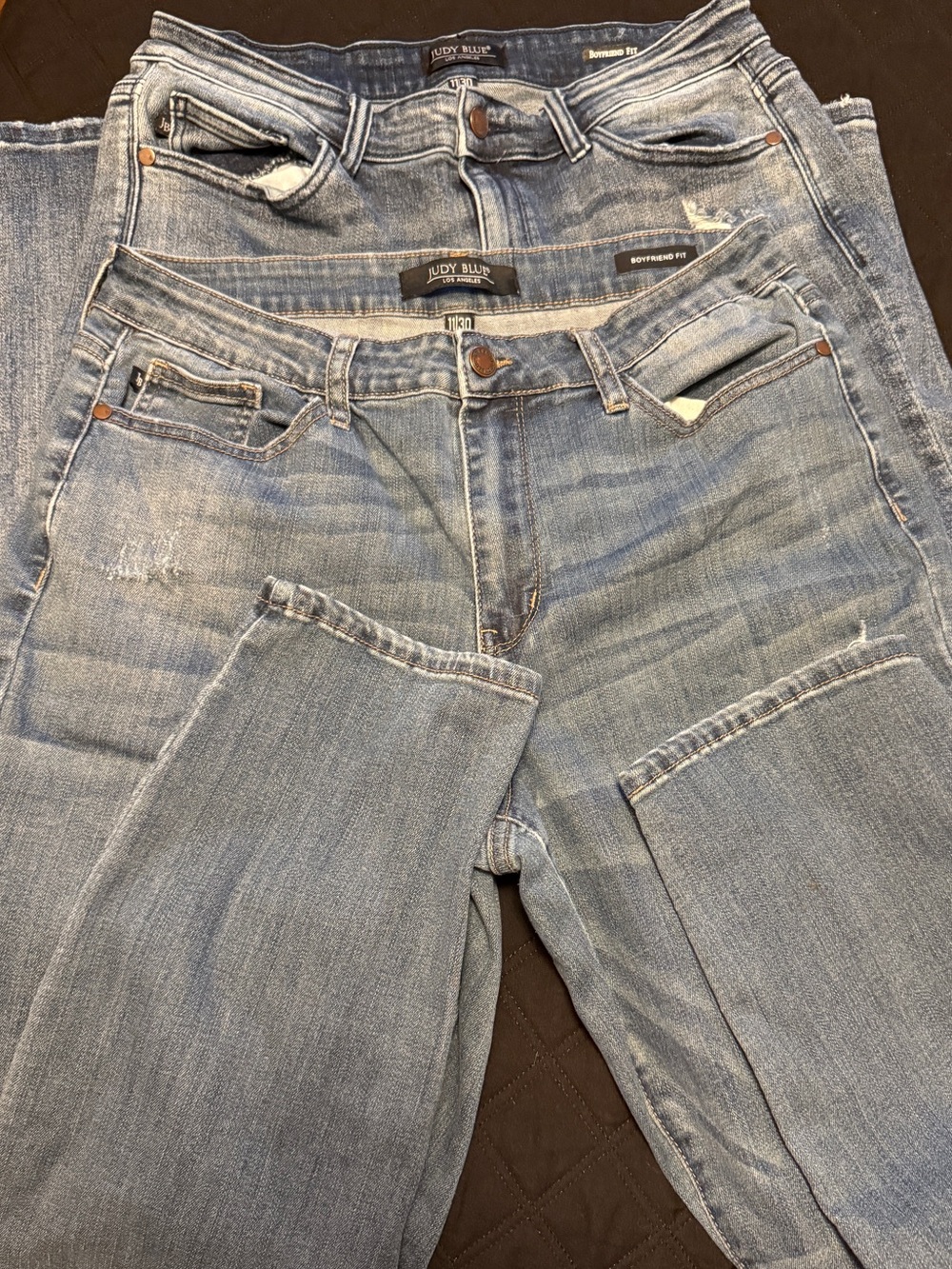Judy Blue Boyfriend Fit Medium Wash Jeans set of two women size 11